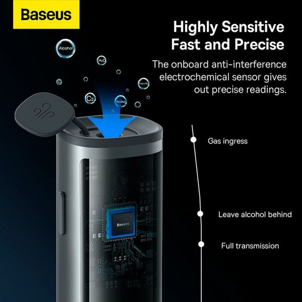 Алкотестер Baseus SafeJourney Pro Series Breathalyzer, Space Grey (CRCX060014) 45535 фото