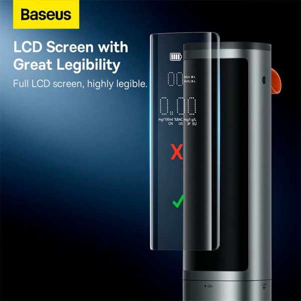 Алкотестер Baseus SafeJourney Pro Series Breathalyzer, Space Grey (CRCX060014) 45535 фото