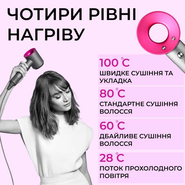 Фен стайлер для волосся Supersonic Premium Magic Hair 3 режими швидкості 4 температури 1878153509 фото