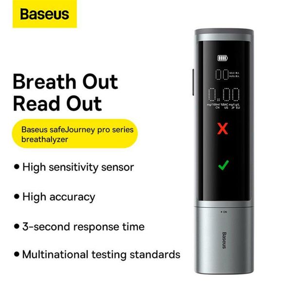 Алкотестер Baseus SafeJourney Pro Series Breathalyzer, Space Grey (CRCX060014) 45535 фото