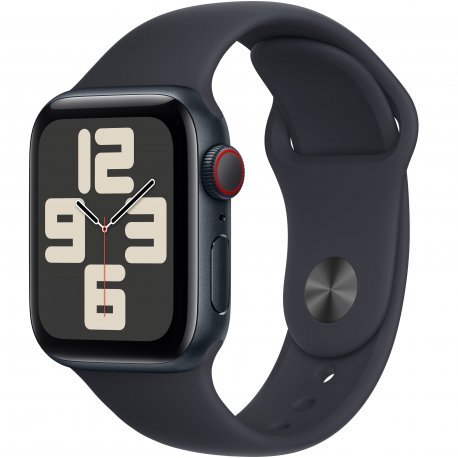 Apple Watch SE 2023 40mm (GPS+LTE) Midnight Aluminum Case with Midnight Sport Band - Size S/M (MRG63) 00000045737-001 фото