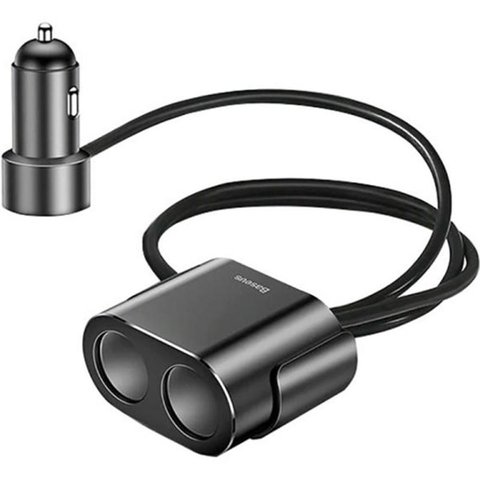 Автомобільний зарядний пристрій Baseus High Efficiency One to Two Cigarette Lighter Black (CRDYQ-01) 11492 фото