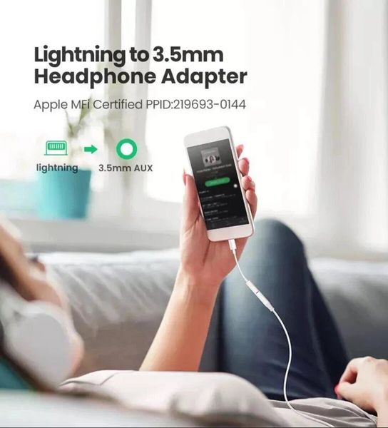 Адаптер UGREEN US212 Lightning to 3.5mm Headphone Jack Adapter (UGR-30759) 50105 фото