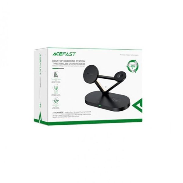 Беспроводное зарядное устройство для ACEFAST E9 Desktop 3-in-1 Wireless Charging Holder Black (AFE9) 41465 фото