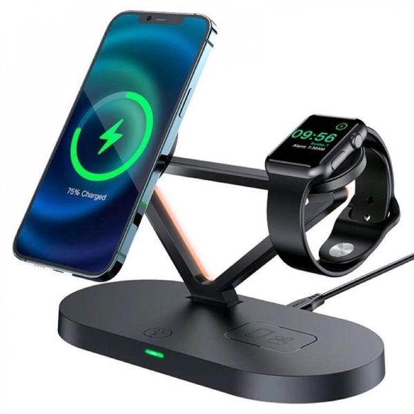 Беспроводное зарядное устройство для ACEFAST E9 Desktop 3-in-1 Wireless Charging Holder Black (AFE9) 41465 фото