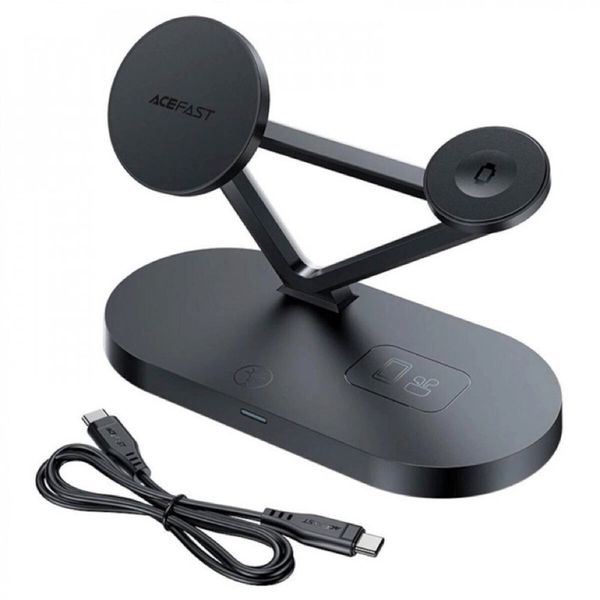 Беспроводное зарядное устройство для ACEFAST E9 Desktop 3-in-1 Wireless Charging Holder Black (AFE9) 41465 фото