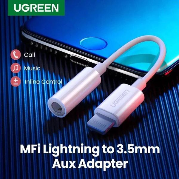 Адаптер UGREEN US212 Lightning to 3.5mm Headphone Jack Adapter (UGR-30759) 50105 фото