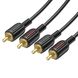 Аудiо-кабель BOROFONE BL13 2RCA red and white double lotus audio cable Black (BL13B) 22450 фото 3