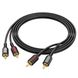 Аудiо-кабель BOROFONE BL13 2RCA red and white double lotus audio cable Black (BL13B) 22450 фото 4