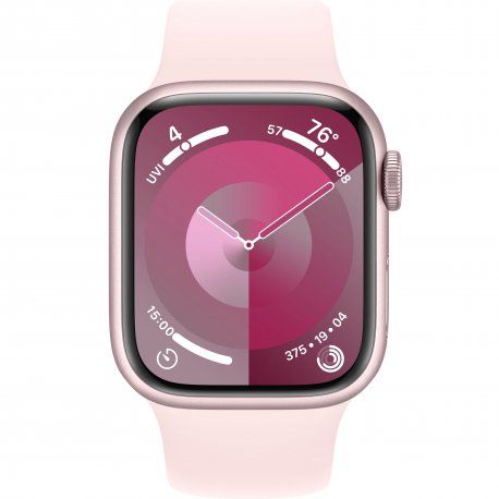 Apple Watch Series 9 41mm (GPS+LTE) Світлодіодний світильник Case with Light Pink Sport Band - Size S/M (MRHY3) 00000045691-001 фото