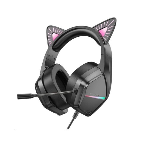 Наушники BOROFONE BO106 Cute cat ear luminous gaming headphones Phantom Cat (6941991105357) 49654 фото