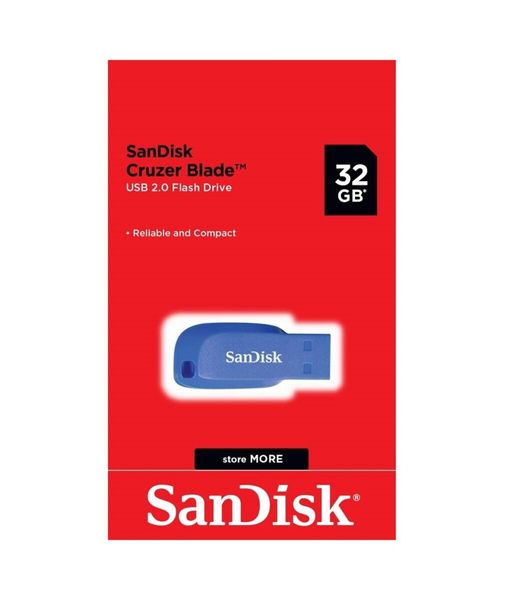 Flash SanDisk USB 2.0 Cruzer Blade 32Gb Electric Blue (SDCZ50C-032G-B35BE) 45523 фото