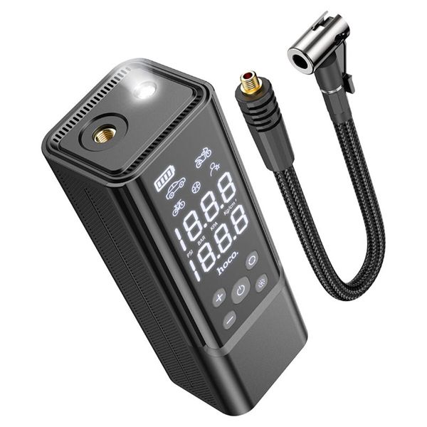 Автомобільний насос HOCO ZP7 Maddy portable smart air pump(5000mAh) Black (6942007614511 ) 51489 фото