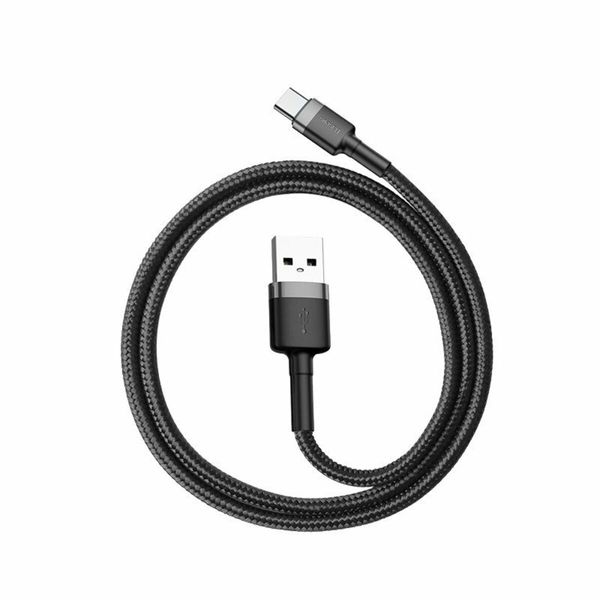 Кабель Baseus Cafule Cable USB For Type-C 3A 1m Gray+Black (CATKLF-BG1) 7709 фото