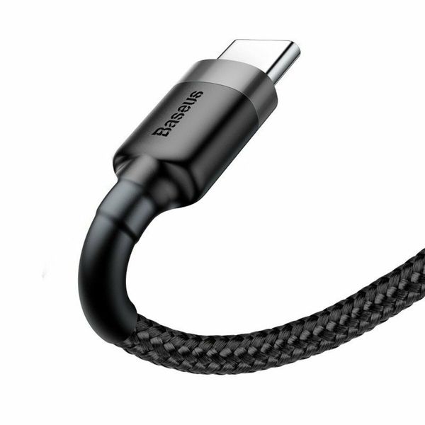 Кабель Baseus Cafule Cable USB For Type-C 3A 1m Gray+Black (CATKLF-BG1) 7709 фото