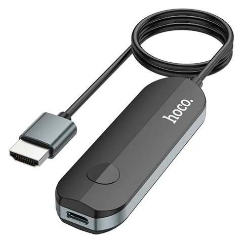 Кабель-переходник HOCO UA23 Flowing wireless display adapter(iP version) Black (6931474789785) 33088 фото