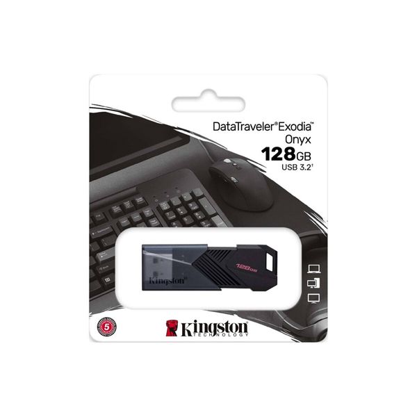 Flash Kingston USB 3.2 DT Exodia Onyx 128GB Black (DTXON/128GB) 33217 фото