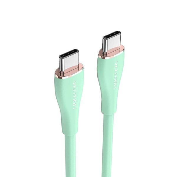 Кабель Vention USB 2.0 C Male to C Male 5A Cable 1M Light Green Silicone Type (TAWGF) (TAWGF) 48042 фото