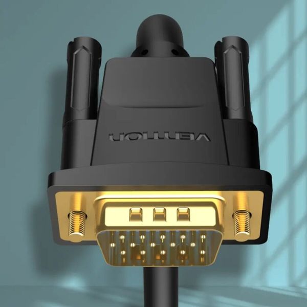 Кабель Vention VGA(3+6) Детский кабель с Ferrite Cores 1M Black (DAEBF) (DAEBF) 49827 фото