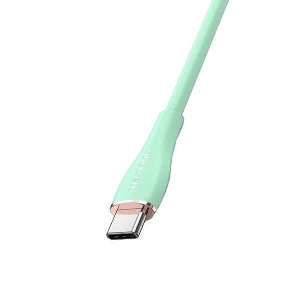 Кабель Vention USB 2.0 C Male to C Male 5A Cable 1M Light Green Silicone Type (TAWGF) (TAWGF) 48042 фото