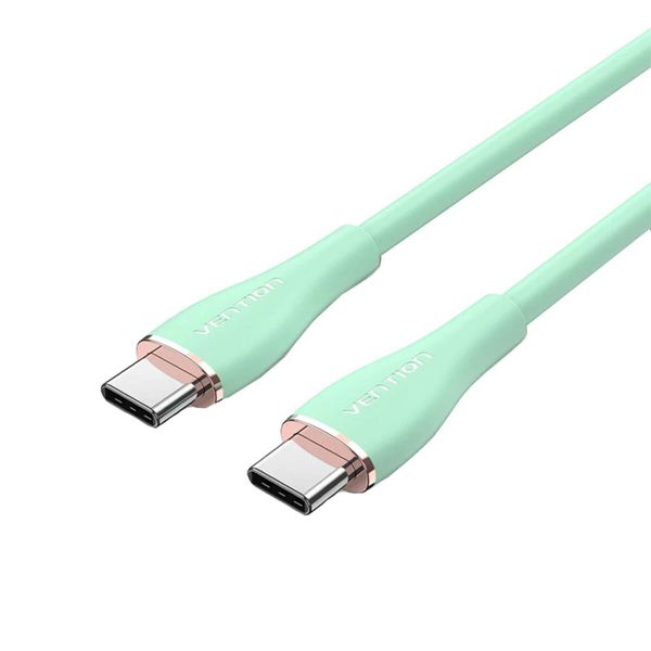 Кабель Vention USB 2.0 C Male to C Male 5A Cable 1M Light Green Silicone Type (TAWGF) (TAWGF) 48042 фото