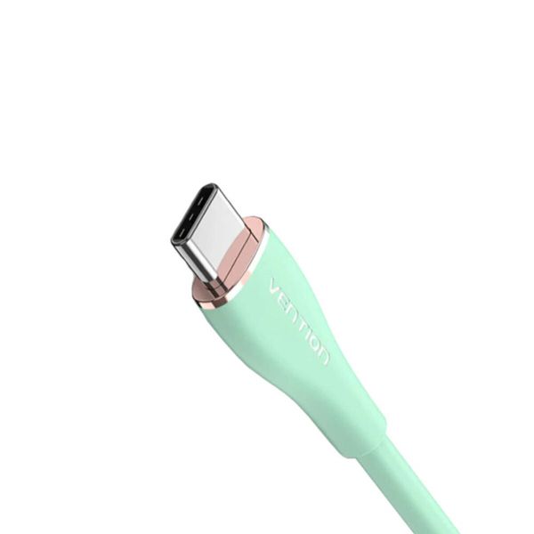 Кабель Vention USB 2.0 C Male to C Male 5A Cable 1M Light Green Silicone Type (TAWGF) (TAWGF) 48042 фото