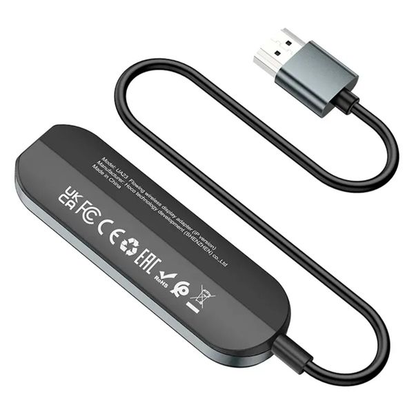 Кабель-переходник HOCO UA23 Flowing wireless display adapter(iP version) Black (6931474789785) 33088 фото