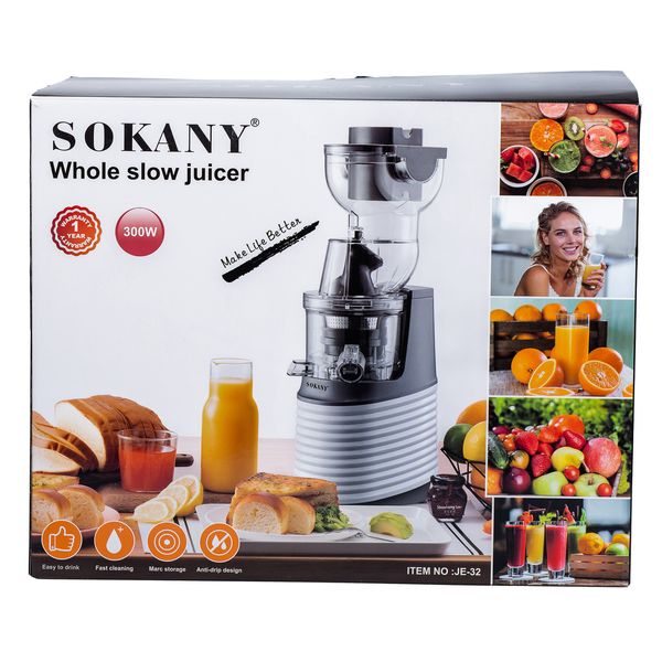 Соковижималка Sokany JE-32 Juice Machine 300W 300ml шнекова соковижималка 2085952668 фото