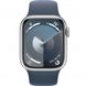 Apple Watch Series 9 41mm (GPS+LTE) Silver Aluminum Case with Storm Blue Sport Band - M/L (MRHW3) 00000047086-001 фото 2