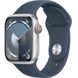 Apple Watch Series 9 41mm (GPS+LTE) Silver Aluminum Case with Storm Blue Sport Band - M/L (MRHW3) 00000047086-001 фото 1