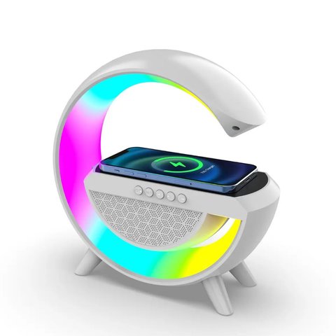 Портативна колонка с беспроводной зарядкой Big G Led Wireless Charging Speaker колонка для телефона 1874973999 фото