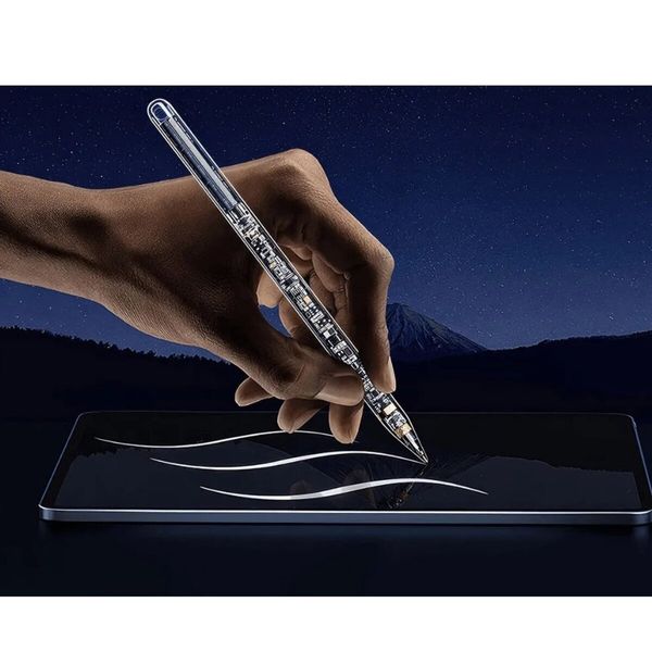 Стилус HOCO GM110 Transparent Explore Series Active Pad dedicated capacitive pen transparent black (6942007616744 ) 48730 фото