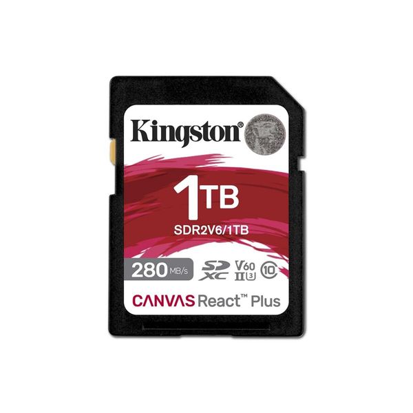 SDXC (UHS-II U3) Kingston Canvas React Plus 1Tb Class 10 V60 (R280MB/s, W150MB/s) (SDR2V6/1TB) 50079 фото