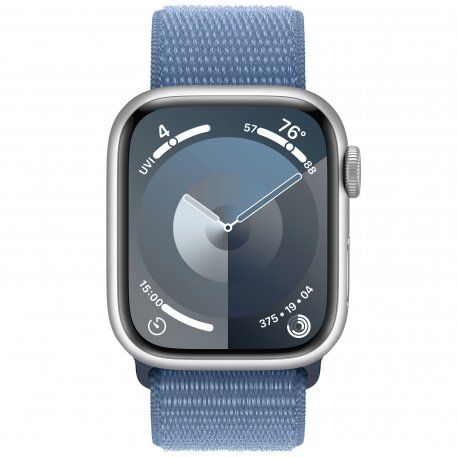 Apple Watch Series 9 41mm (GPS+LTE) Silver Aluminum Case with Winter Blue Sport Loop (MRHX3) 00000046819-001 фото