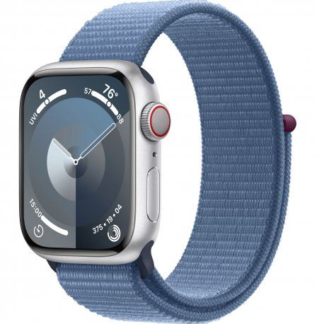 Apple Watch Series 9 41mm (GPS+LTE) Silver Aluminum Case with Winter Blue Sport Loop (MRHX3) 00000046819-001 фото