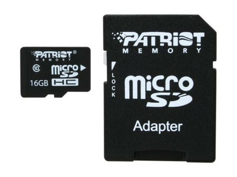 microSDHC (UHS-1) Patriot LX Series 16Gb class 10 (adapter SD) (PSF16GMCSDHC10) 950 фото