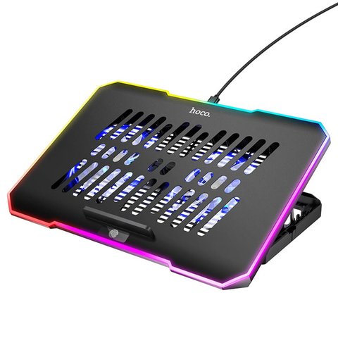 Подставка для ноутбука HOCO DH19 Cool RGB cooling stand Black (6942007624824) 53570 фото