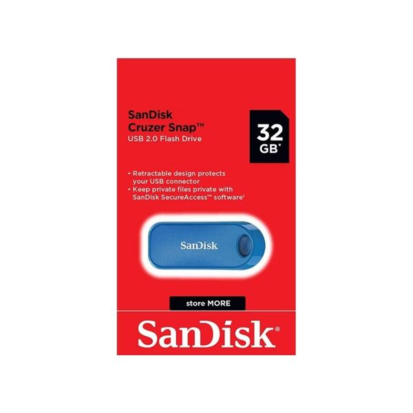 Flash SanDisk USB 2.0 Cruzer Snap 32Gb Blue (SDCZ62-032G-G35B) 48518 фото