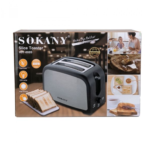 Тостер Sokany HJT-008s Slice Toaster 800W тостерниця для бутербродів 1936690094 фото