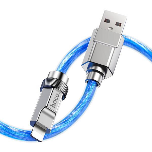 Кабель HOCO U113 Solid silicone charging data cable iP Blue (6931474790057) 44082 фото