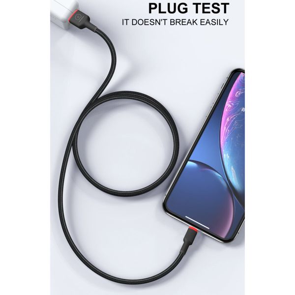 Кабель WUW-X203 USB Type-C 2,4A 1m black (6972573336203) 52542 фото