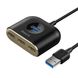 USB-Hub Baseus Square round 4 in 1 USB HUB Adapter(USB3.0 TO USB3.0*1+USB2.0*3) 1m Black (CAHUB-AY01) 6913 фото 2