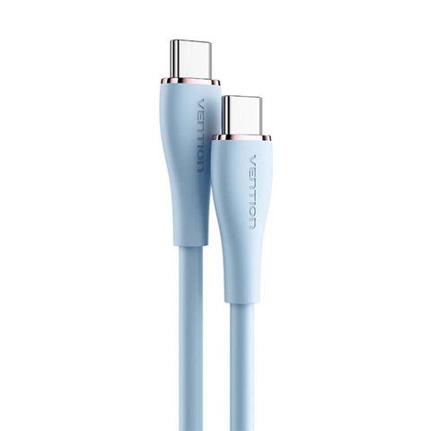 Кабель Vention USB 2.0 C Male to C Male 5A Cable 1M Light Blue Silicone Type (TAWSF) (TAWSF) 48045 фото