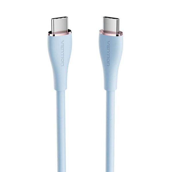 Кабель Vention USB 2.0 C Male to C Male 5A Cable 1M Light Blue Silicone Type (TAWSF) (TAWSF) 48045 фото