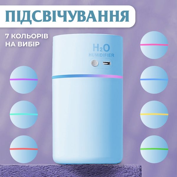 Зволожувач повітря Happy Life H2O Humidifier 450ml зволожувачі повітря Блакитний 2073772042 фото