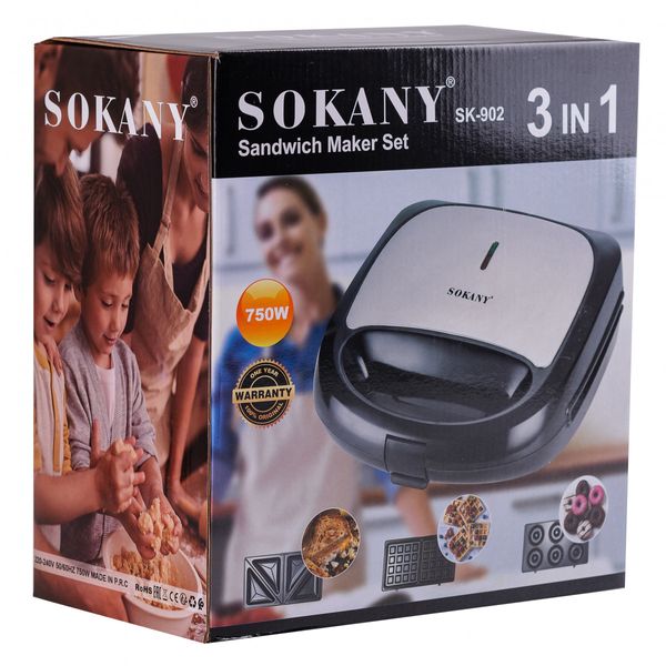 Бутербродниця Sokany SK-902 Sandwich Maker Set 750W електробутербродниця 1950062182 фото