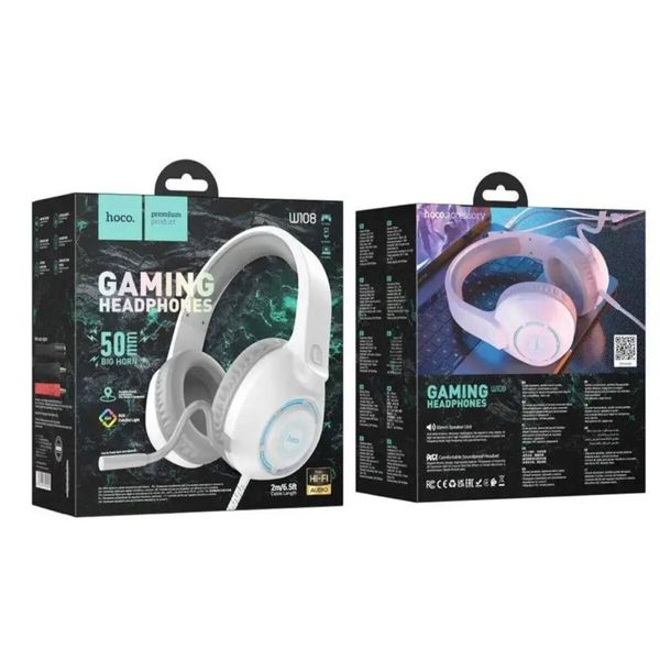 Наушники HOCO W108 Sue headphones gaming White (6931474799425) 47944 фото