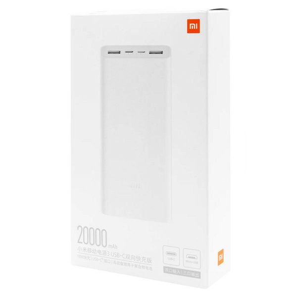 Внешний аккумулятор Xiaomi Mi Power Bank 3 20000mAh 18W Fast Charge White (VXN4258CN) 25020 фото