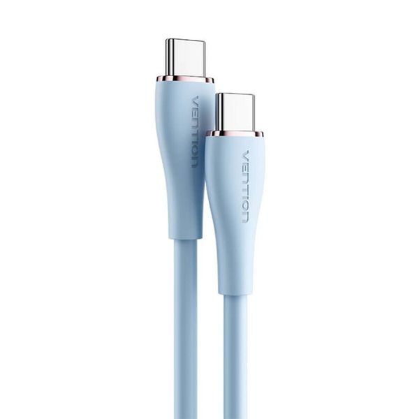 Кабель Vention USB 2.0 C Male to C Male 5A Cable 1.5M Light Blue Silicone Type (TAWSG) (TAWSG) 48046 фото