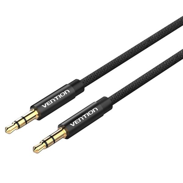 Кабель Vention Fabric Braided 3.5mm Male to Male Audio Cable 0.5M Black Metal Type (BAGBD) (BAGBD) 49887 фото